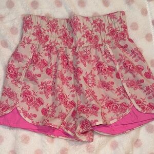 Pink Lily Floral Pink Shorts